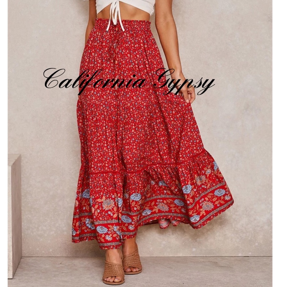 Bohemian Chic Floral Maxi Skirt - Picture 11 of 15